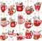 15 Pieces Christmas Diamond Painting Keychain Diamond Painting Ornaments 5D DIY Diamond Painting Keychain Hot Cocoa Christmas Diamond Art Ornaments for Kids Christmas DIY Crafts Family Decor (Cute)